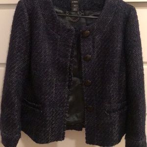 J. Crew Navy Tweed Blazer